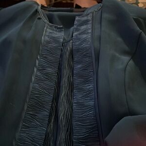 Le Bos Mother of the Bride Dress 3 piece Skirt sleeveless shirt and overcoat.